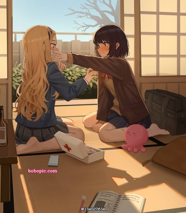 章鱼噼的原罪, Marina Kirarazaka, Shizuka Kuze, yuri, barefoot school uniform, 裸足脚底