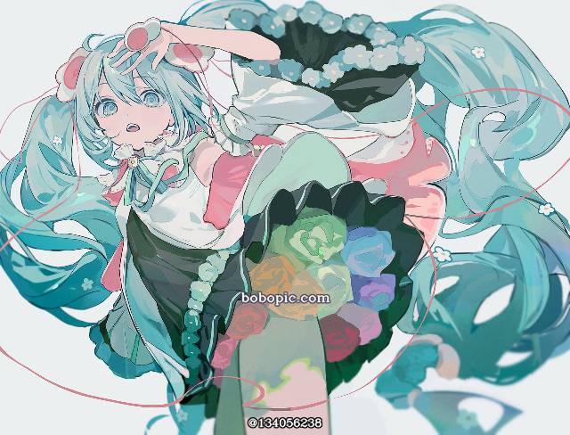 插画, 女孩子, 双马尾, 初音未来, Magical Mirai, miku