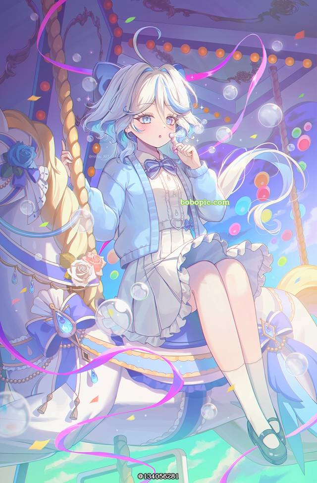 女孩子, young girl, Genshin Impact, 芙宁娜, 芙宁娜（原神）, 太美了, merry-go-round