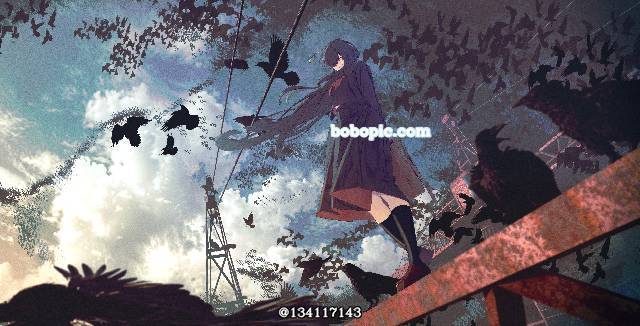 一张乌鸦绘画图片