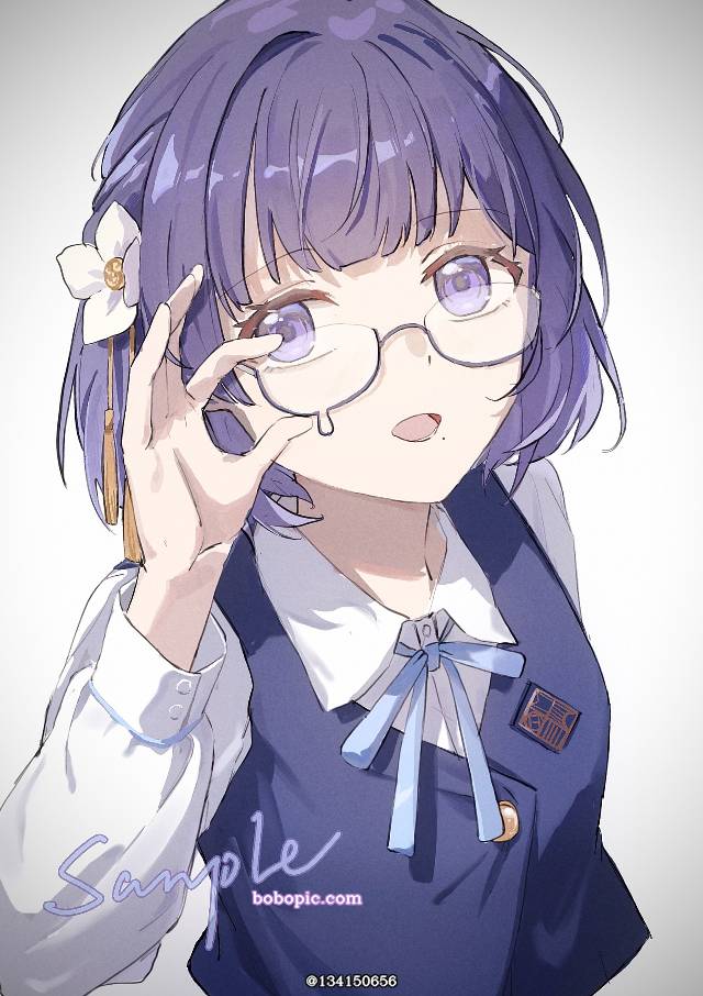 一张小女孩,秦谷美铃,学园偶像大师,眼镜,偶像大师绘画图片