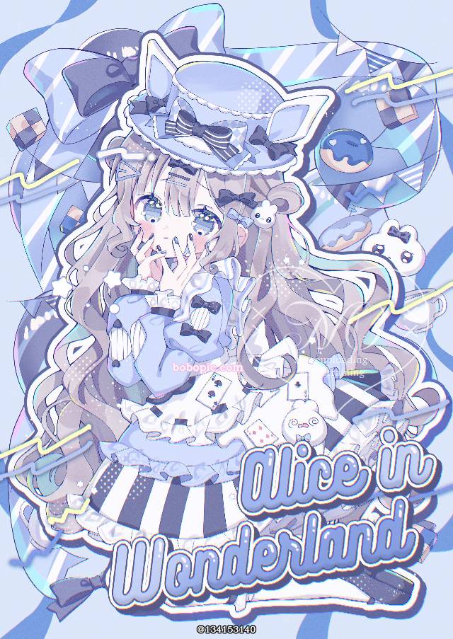 原创, 女孩子, 原创, 爱丽丝, Alice in Wonderland fan art, aqua, 爱丽丝梦游仙境