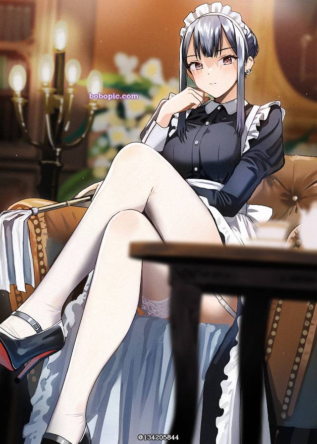 女孩子, 吊袜带, 女仆, 吊带袜