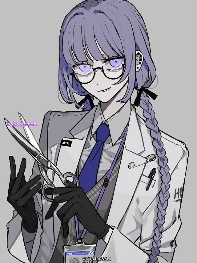 原创, 原创角色, 原创, 眼镜, scissors