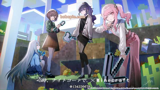 商业绘图, 世界计划, 朝比奈真冬, Yoisaki Kanade, Shinonome Ena, Akiyama Mizuki, 25时，在夜之电台, 世界计划, Minecraft