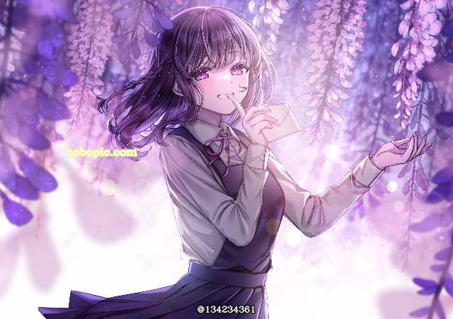 wisteria, 黑发, 麻花辫, uniform, 女孩子, 原创