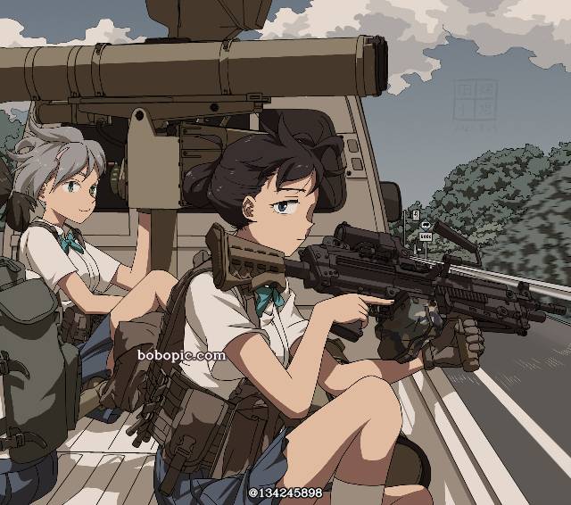 现代个人装备, armed young ladies, armed high school girls, school