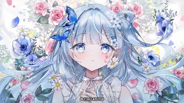 商业绘图, I tried to sing, blue hair