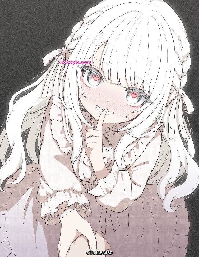 白发, heart eyes