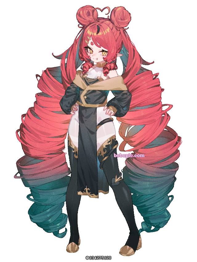 女孩子, 萝莉, original character, woman, 平胸, 小恶魔, 大腿