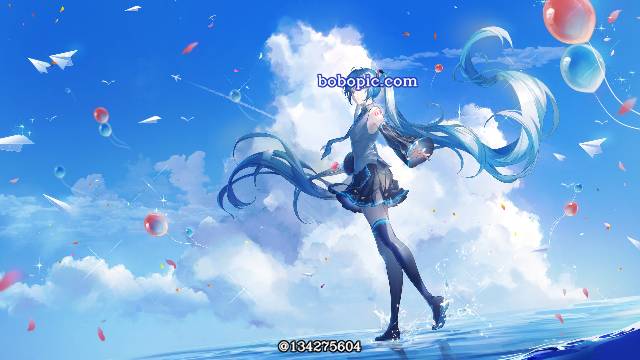 初音未来, 女孩子, 蓝天, sea, VOCALOID 100收藏