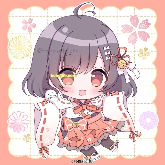 chibi, 虚拟主播, kimono, smile, Virtual Youtuber 100+ bookmarks