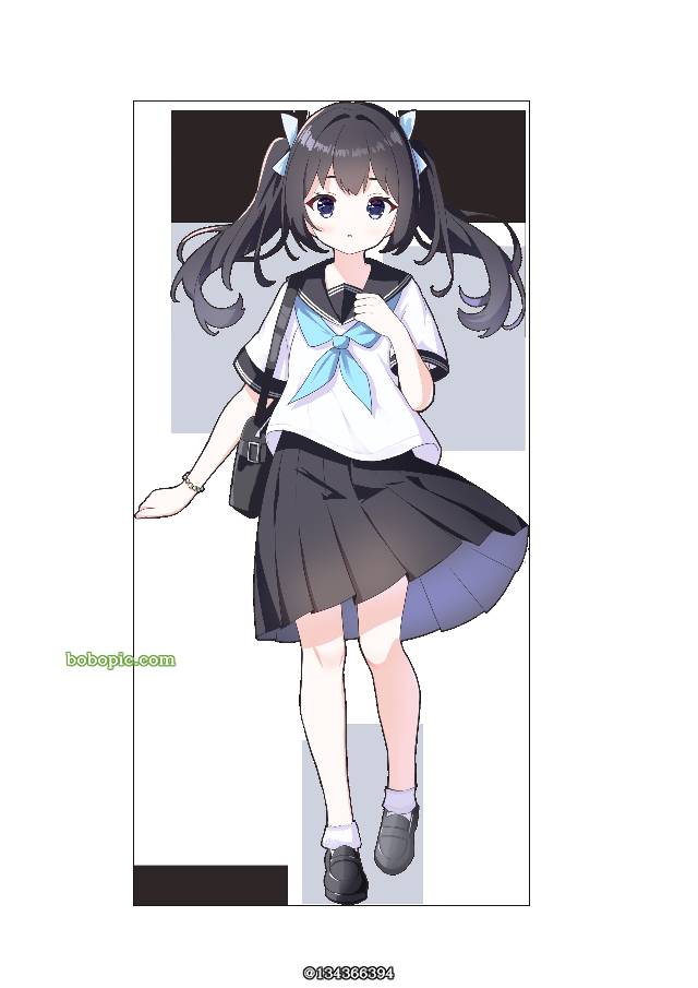 女孩子, cute, twin pig tails, 原创