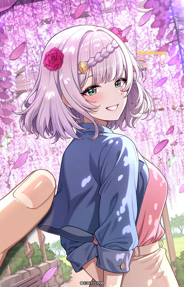 女孩子, Genshin Impact, beautiful girl, 诺艾尔（原神）, Sha-Mail, 花和女孩子, smile