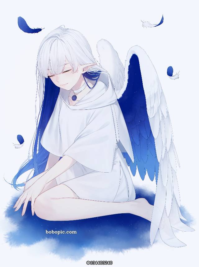 原创, 原创, angel, inner color, 女孩子, 鸭子坐