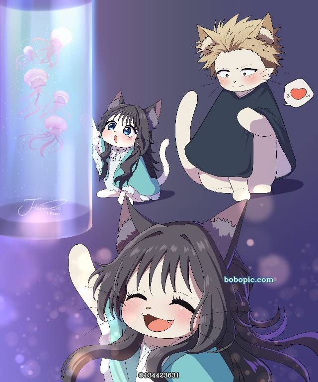 The Fragrant Flower Blooms with Dignity, transforming into a cat, Kaoruko Waguri