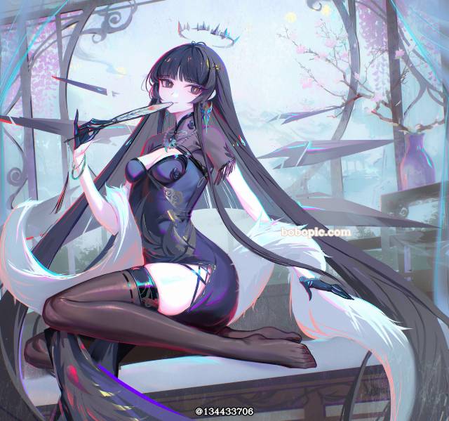 明日方舟, 阿尔图罗（明日方舟）, 塑心（明日方舟）, 黑丝袜, 旗袍, 着袜足底