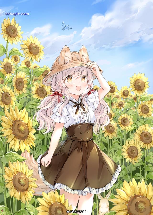 原创, 兽耳, 女孩子, high-waisted skirt