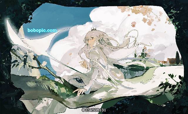 light and shadow, 樱, 女孩子, transparency, 奇幻, 白发, illustration, 插画, 商业绘图, requested illustration