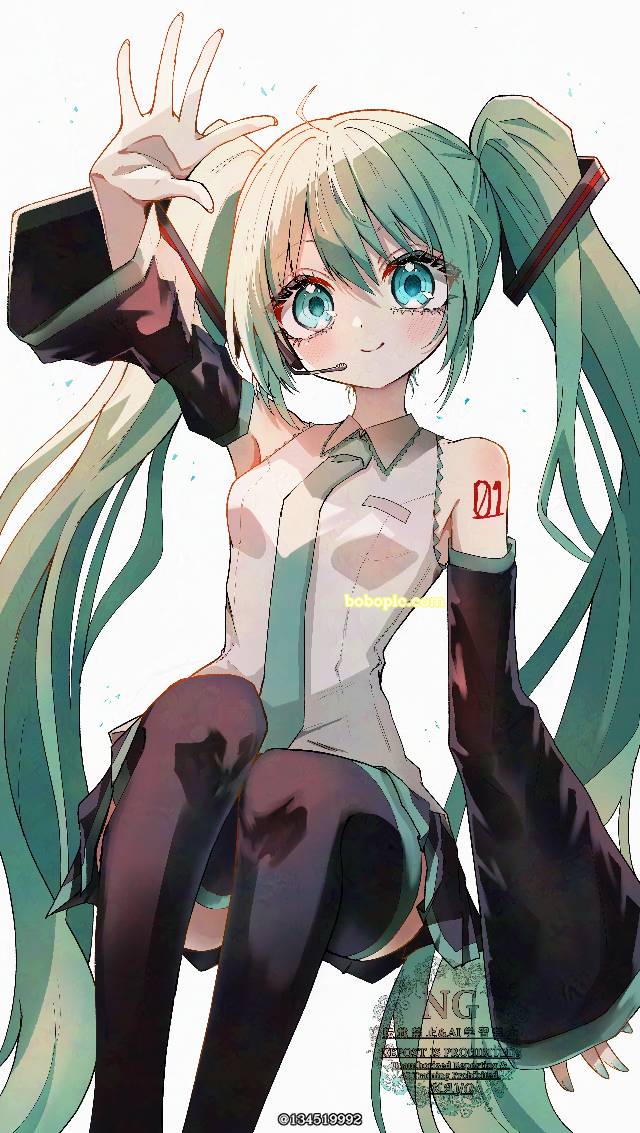 女孩子, 插画, 初音未来