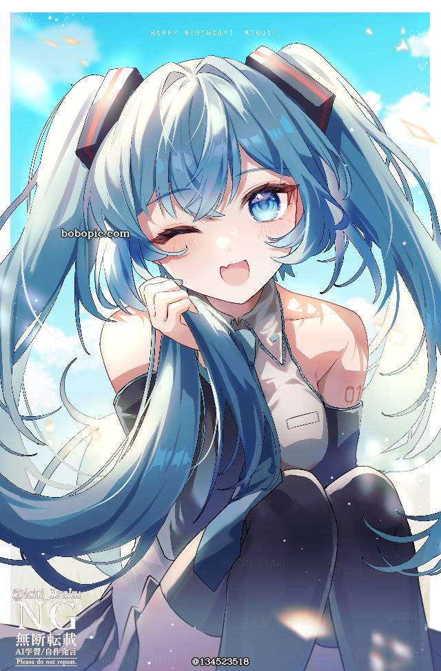初音未来, 初音未来生日祭, Hatsune Miku birthday festival, wink, 双马尾