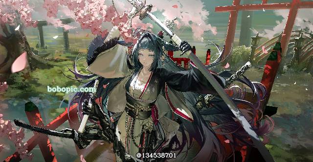 日本刀, 樱, 女孩子, 明日方舟, Arknights, 缠胸布