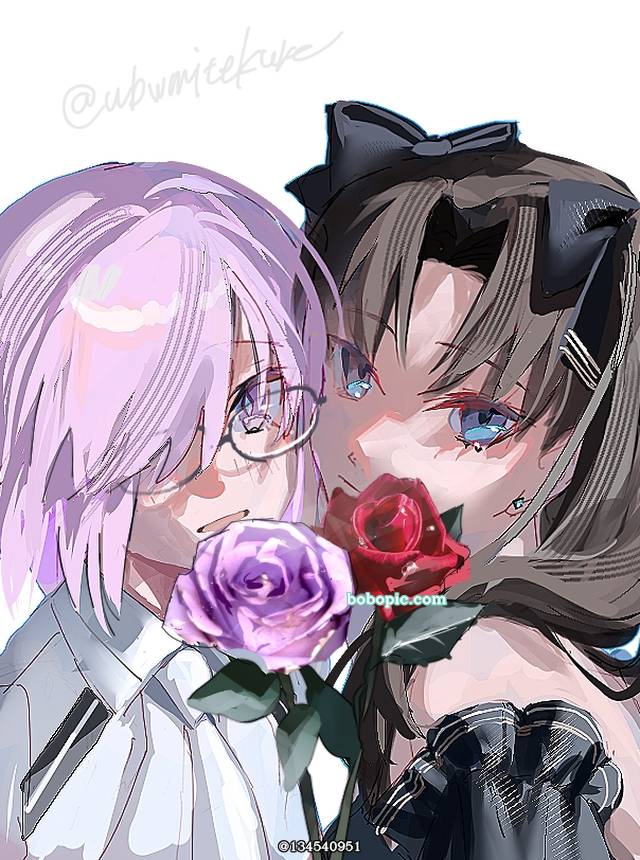 玛修·基列莱特, 远坂凛, dressed up, rose