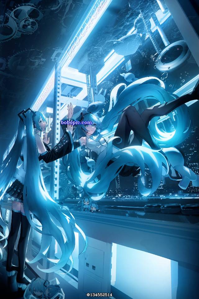 初音未来, background, 风景, 女孩子, city