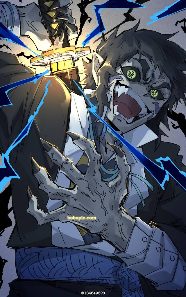 鬼灭之刃, 狯岳, 上弦之陆, Demon Slayer: Kimetsu no Yaiba 1000+ bookmarks