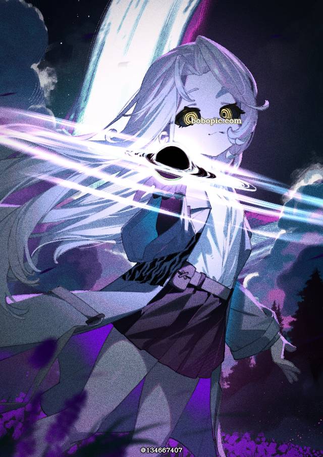 女孩子, 白发, original character, 黑洞