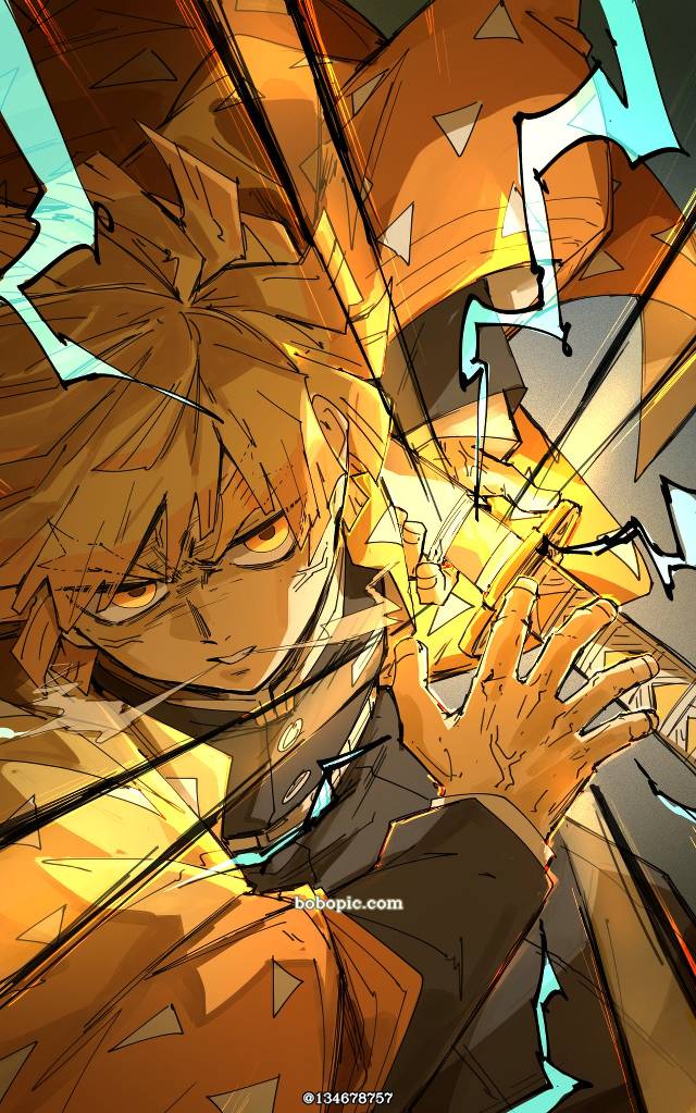 鬼灭之刃, Zenitsu Agatsuma, Demon Slayer: Kimetsu no Yaiba 1000+ bookmarks