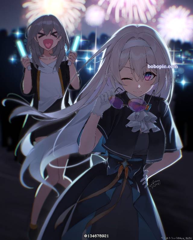 二次创作, 插画, 崩坏：星穹铁道, 流萤（星穹铁道）, star, Trailblazer (Star Rail), Stelle/Firefly, 星（星穹铁道）, 崩坏：星穹铁道500收藏
