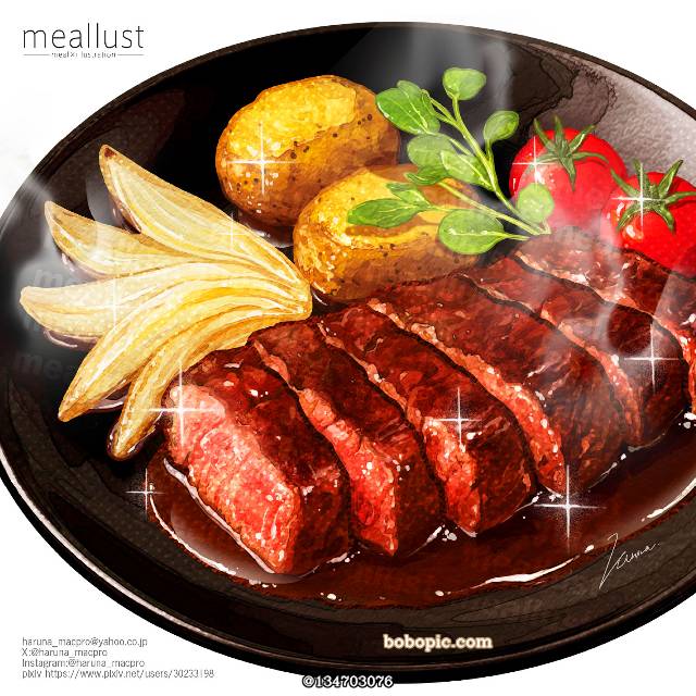 食物, food porn, 食物插画, steak, 食物100收藏
