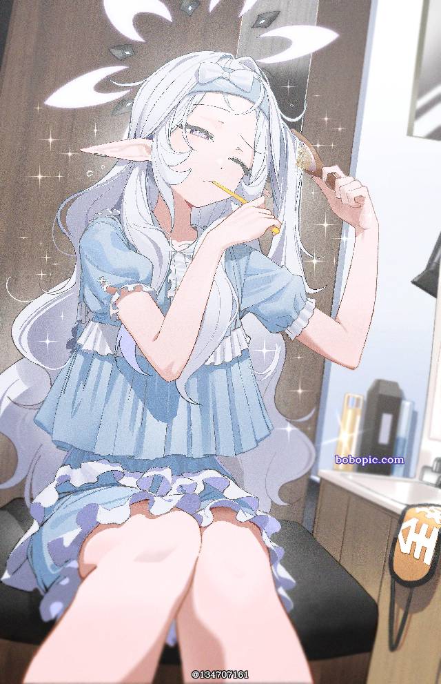 碧蓝档案, 明星日鞠, 精灵耳, getting dressed, Blue Archive 1000+ users