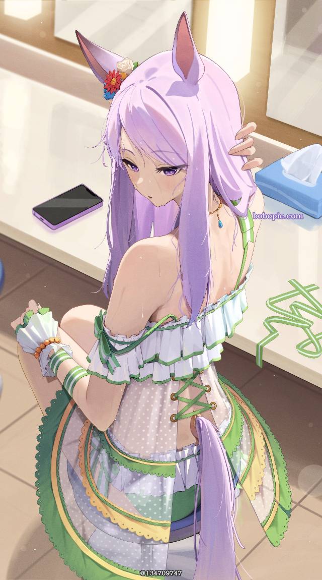 女孩子, 马娘, 赛马娘Pretty Derby, 插画, 赛马娘Pretty Derby 1000收藏, 绿色比基尼