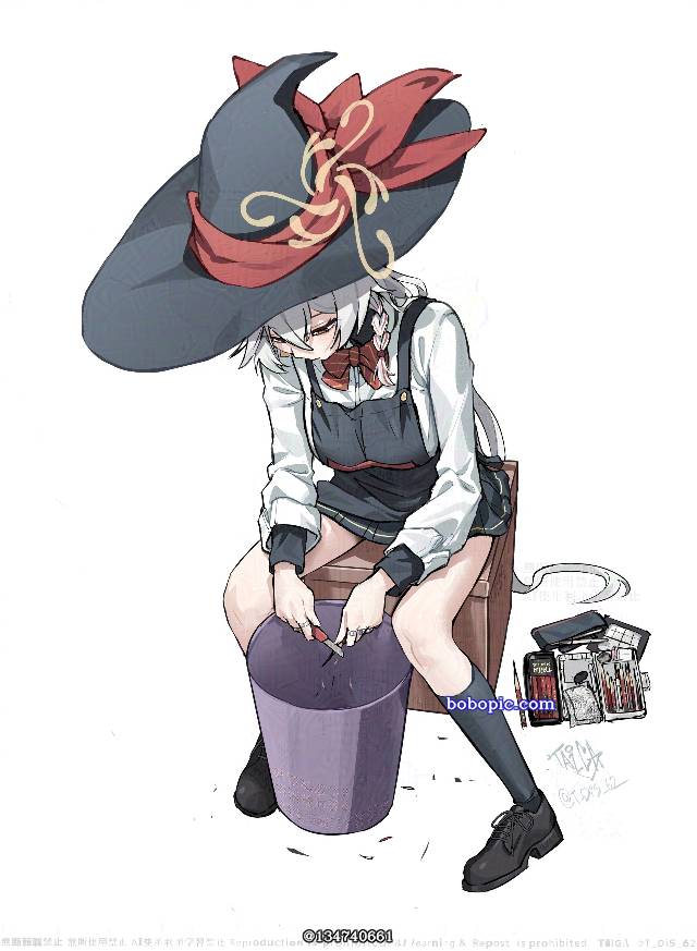 碧蓝档案, 显性巨乳, witch hat, White Hair