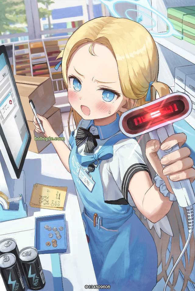 碧蓝档案, Sora (Blue Archive), Blue Archive 1000+ users, forehead, 便利店店员