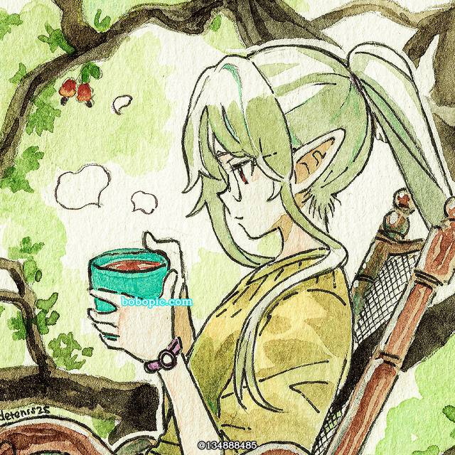 原创, 咖啡, 插画, 手绘