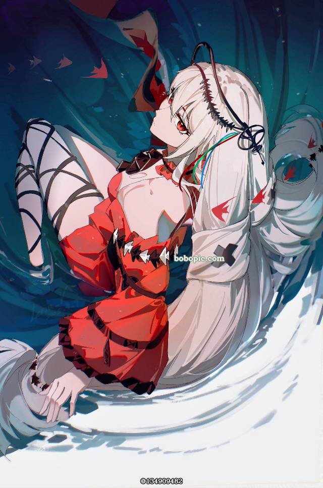 Arknights, 明日方舟, Skadi (Arknights), Skadi, 白发, red eyes
