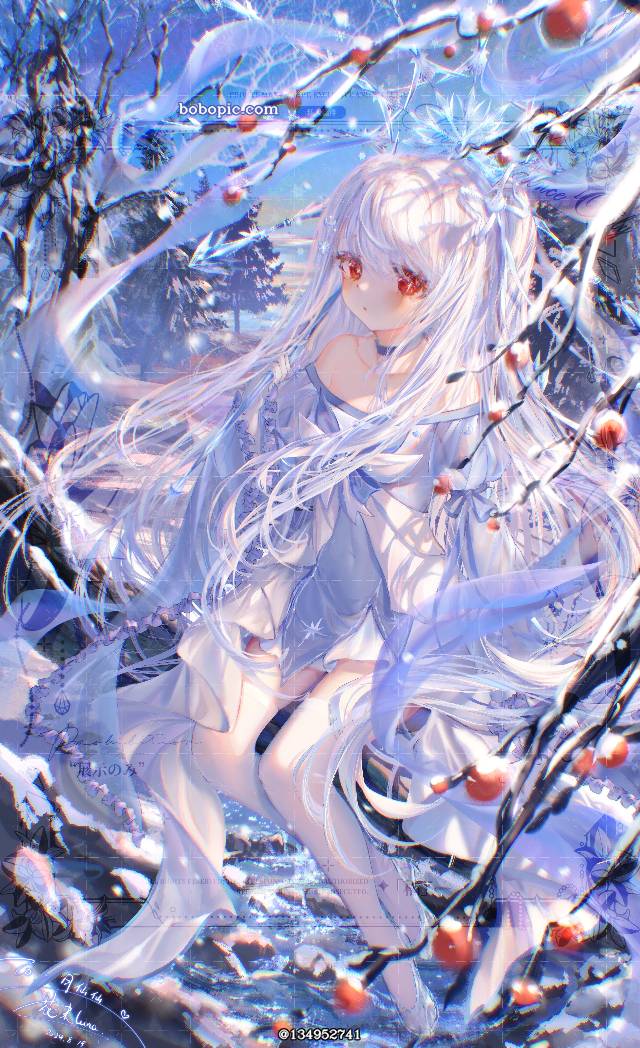 女孩子, 白发, red eyes, 原创, young girl, 原创, 商业绘图, 银发, magical girl