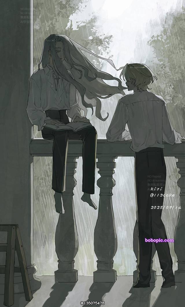 原创, young boy, long-haired boy