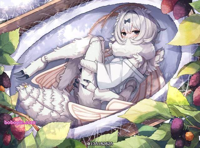 原创, insect girl, 异形少女, 非人类, silkworm, 拟人化