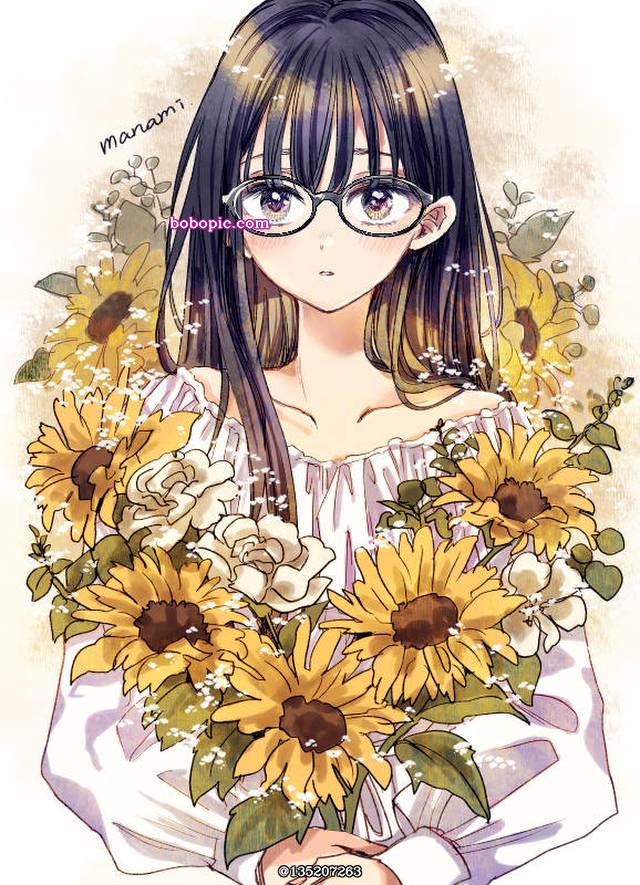 原创, Himawari-san, 眼镜, 黑长直