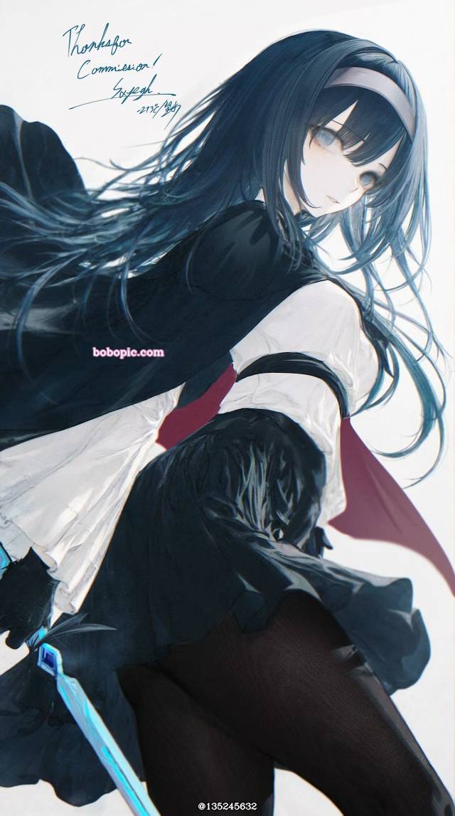 女孩子, blue hair