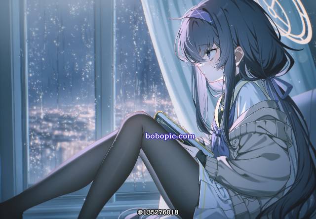 AI 画作, 女孩子, 萝莉, 碧蓝档案, 古关忧, 黑裤袜, 腿, 魅惑的大腿