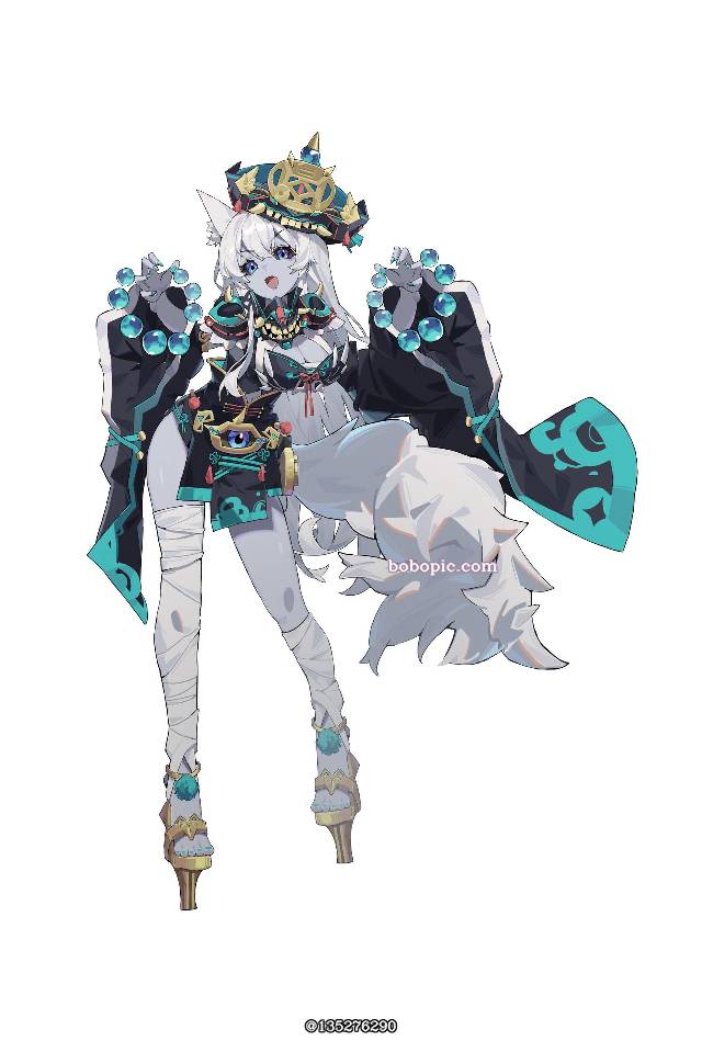 女孩子, Jiangshi, wolf ears, White Hair