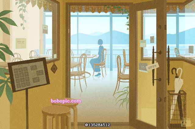 风景, background, scenery, cafe, sea