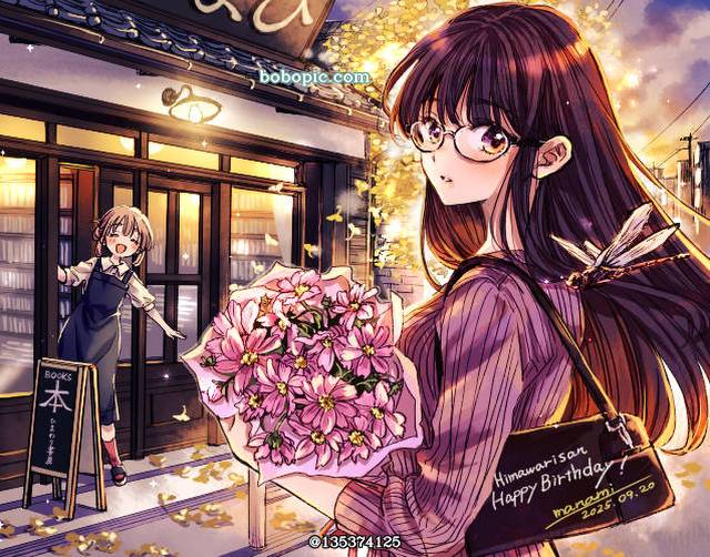 原创, Himawari-san, 黑长直, 眼镜娘