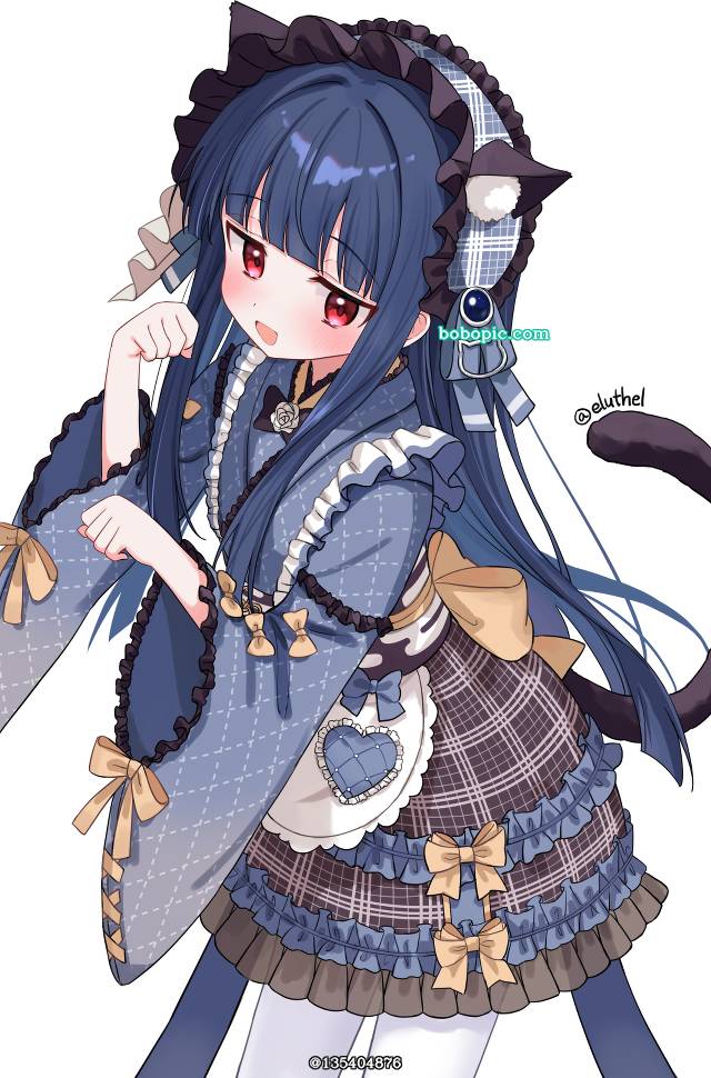 Yukimi Sajo, 白裤袜, 偶像大师 灰姑娘女孩, 萝莉, cat ears, 哥特萝莉, 女仆装