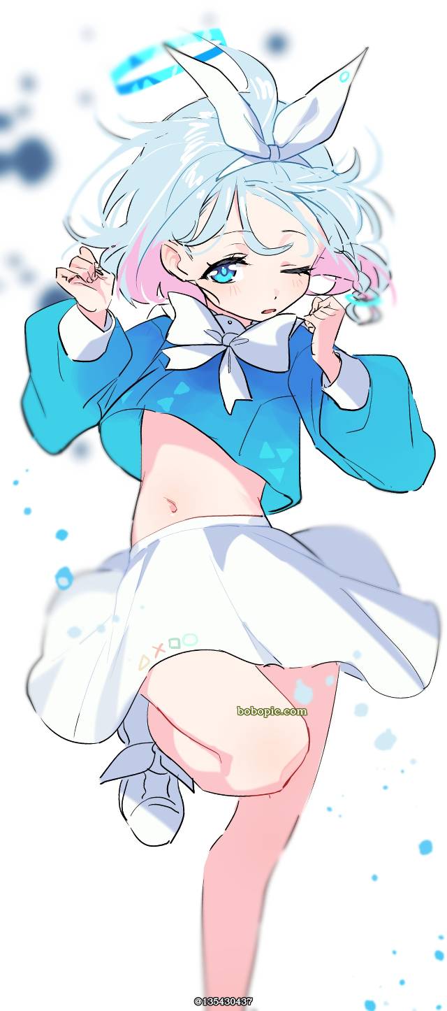 Alona (Blue Archive), 碧蓝档案, Arrona, Blue Archive 1000+ users, 露肚脐, 抛媚眼